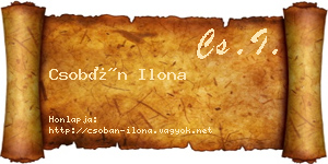 Csobán Ilona névjegykártya