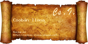 Csobán Ilona névjegykártya